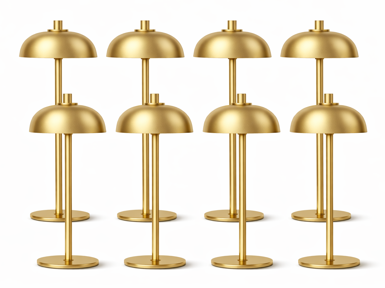 Rechargeable Table Lamp | USB-C Battery-Powered | 3 Color Dimming | LED Touch Control (8, Regal Gold)