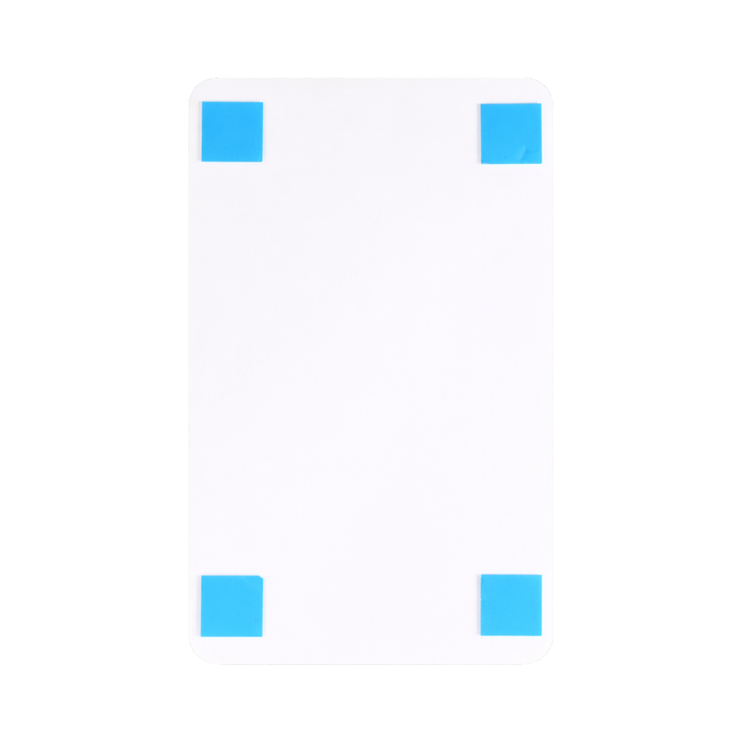 Back side of a restroom sign showing double-sided tape