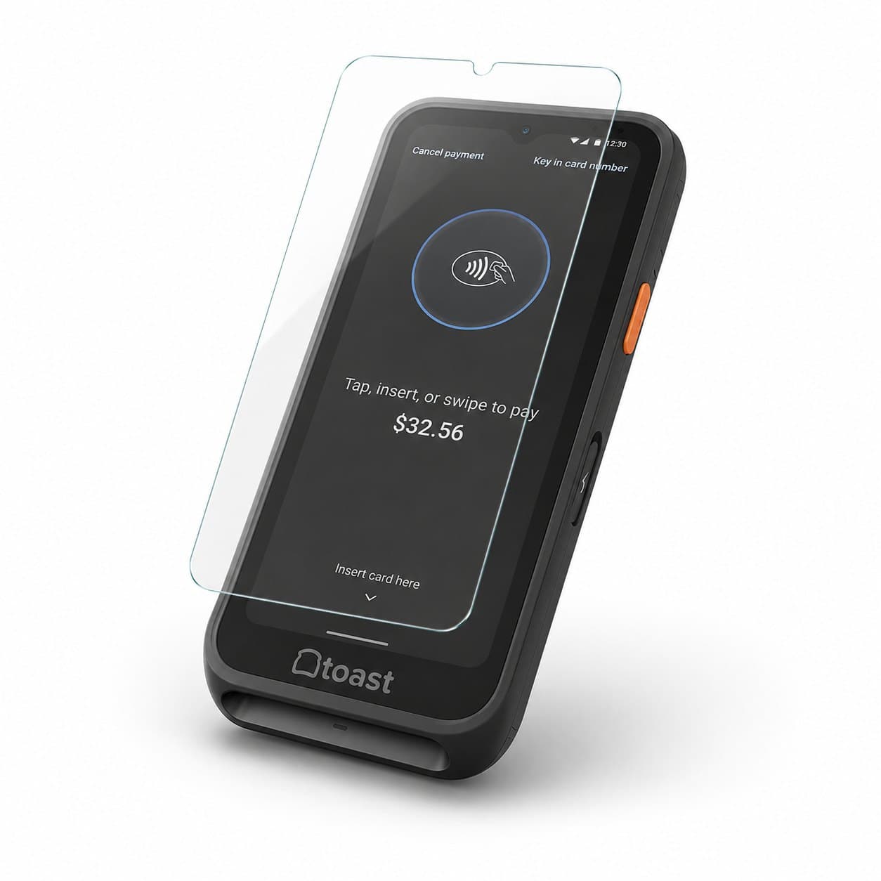 Tempered glass screen protector for the Toast Go 3 handheld POS