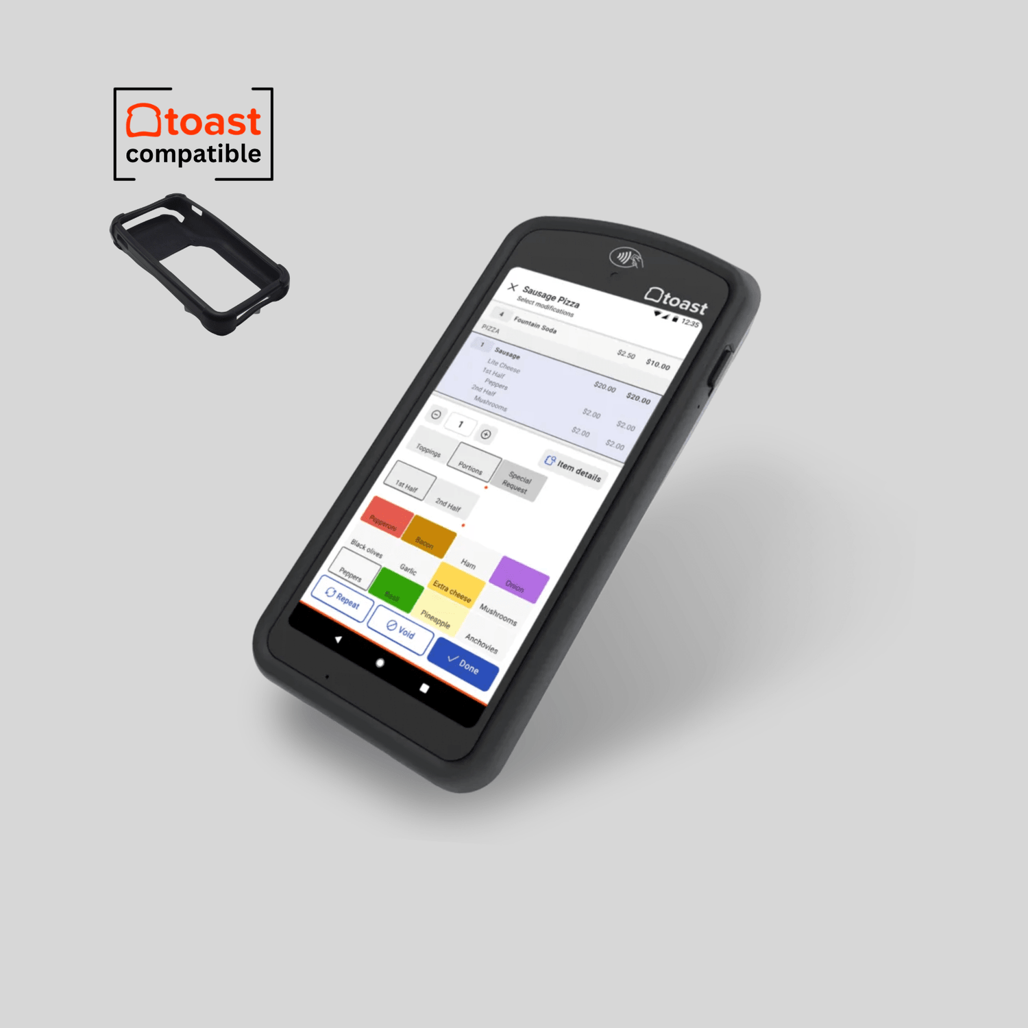 Toast Go 2 Handheld POS Cases, Covers, Holsters, & Screen Protectors - Restaurant Armor