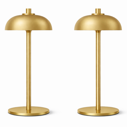 Rechargeable Table Lamp | USB-C Battery-Powered | 3 Color Dimming | LED Touch Control (2, Regal Gold)