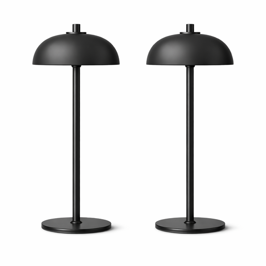 Rechargeable Table Lamp | USB-C Battery-Powered | 3 Color Dimming | LED Touch Control (2, Matte Black)